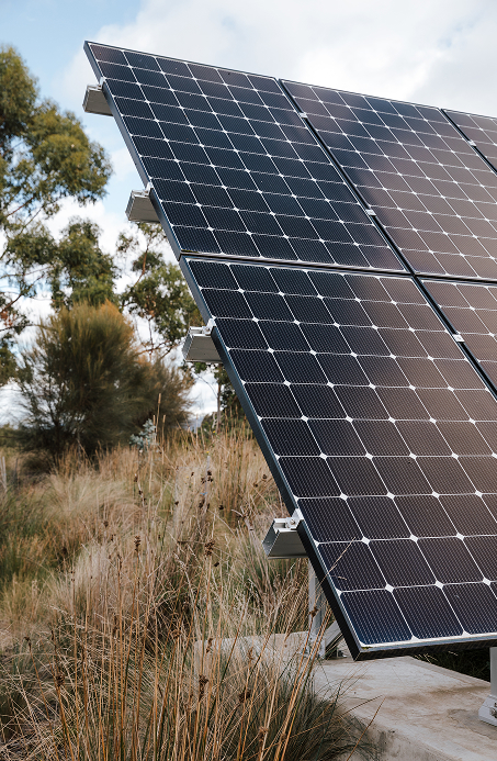 Solar panel in natural Australian bushland