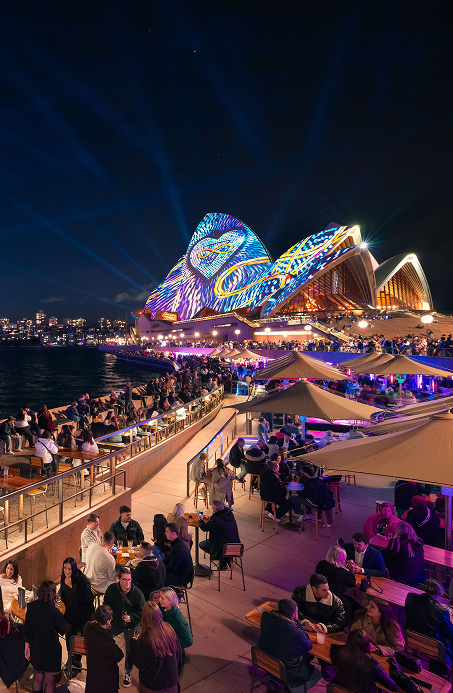 Vivid festival lights illuminating the Sydney Opera House