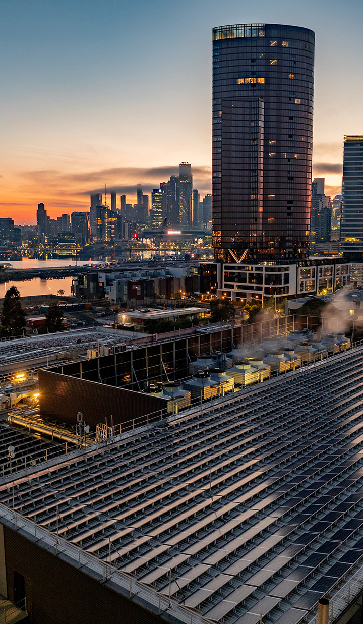 The NextDC M1 Data Centre in Melbourne, powered by solar panels