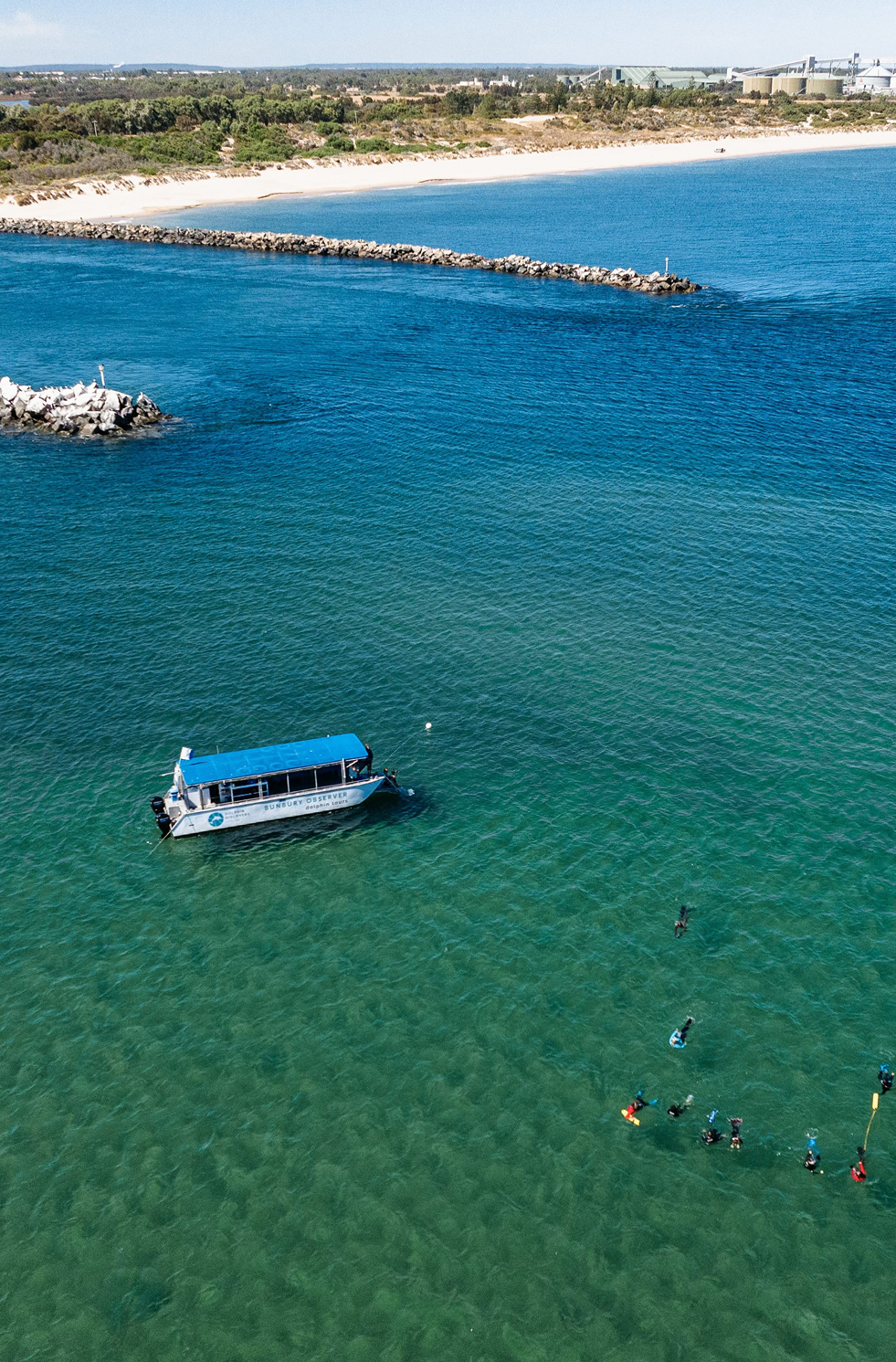 Boat and snorkelers, Bunbury, Western Australia2