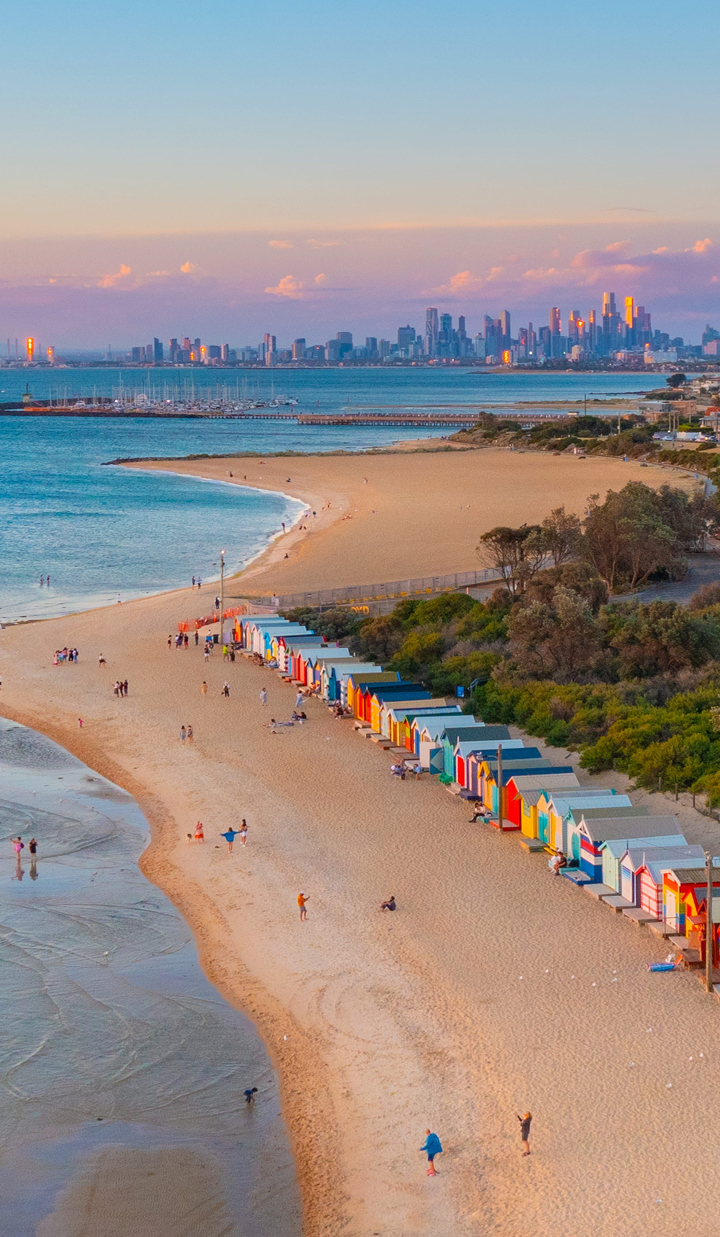Victoria coastline overlooking Melbourne city
