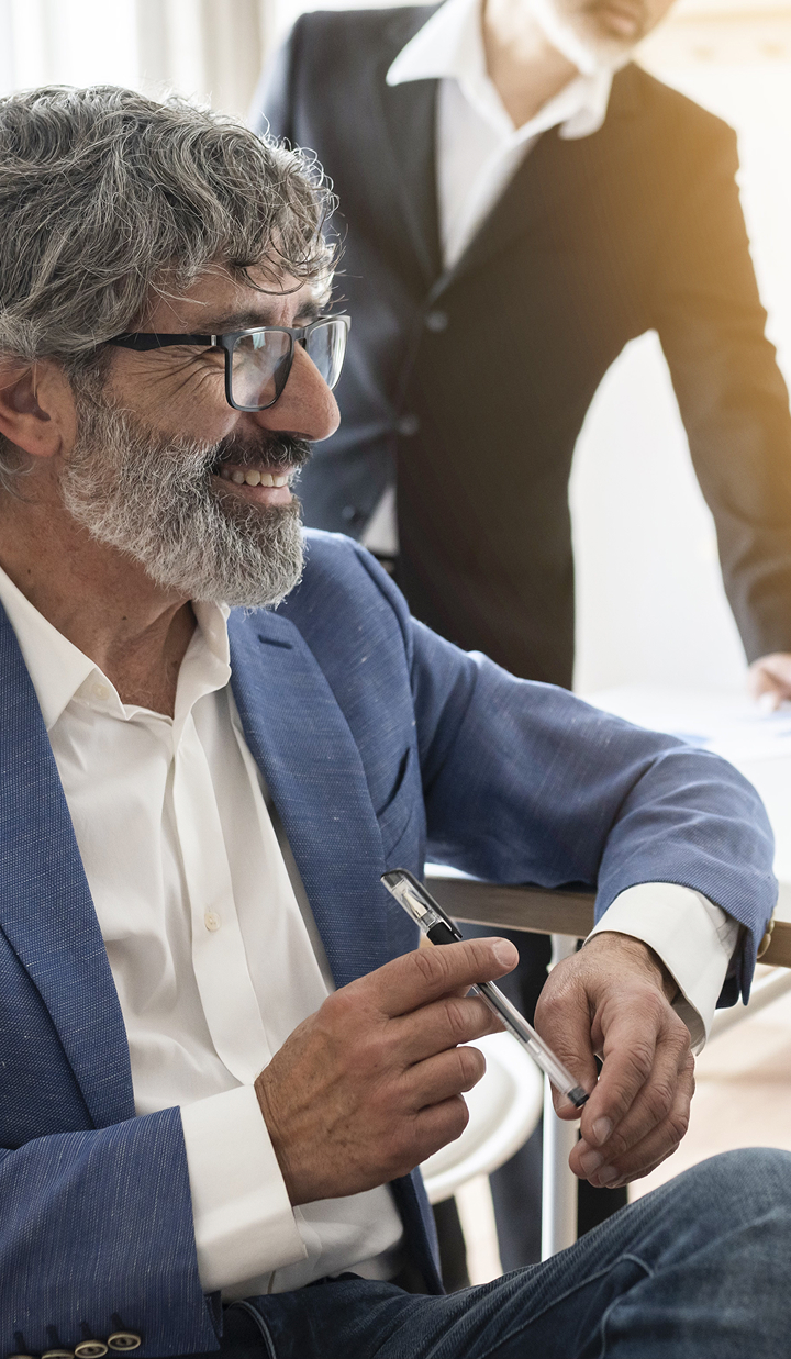 business people senior man in a meeting focus