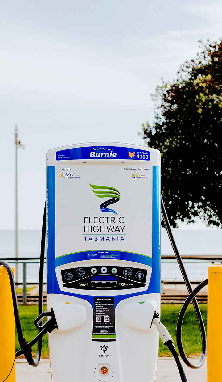 Electric Highway Tasmania charging station.