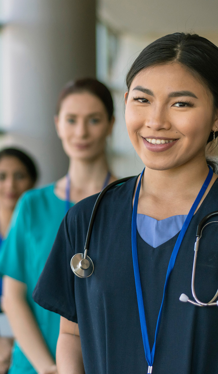 smiling healthcare professionals hospital