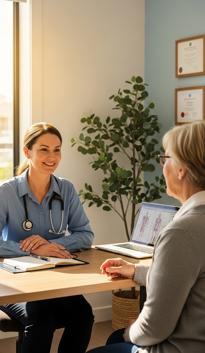 female doctor consulting patient stethoscope
