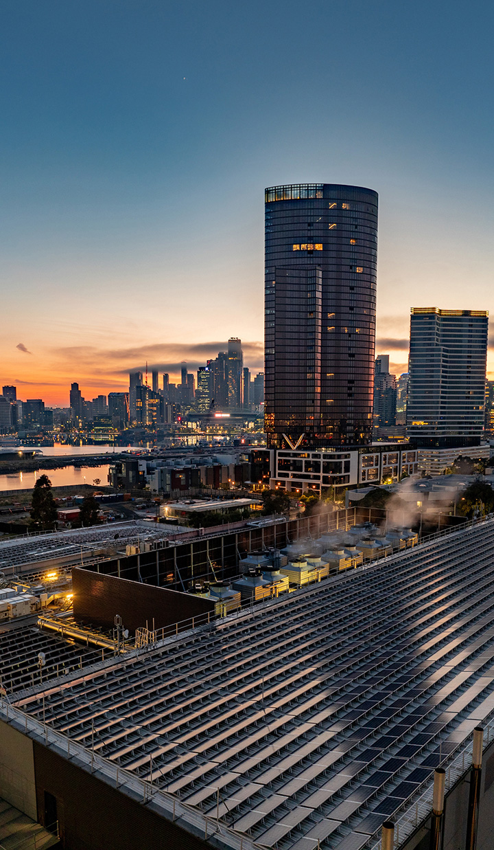The NextDC M1 Data Centre in Melbourne, powered by solar panels