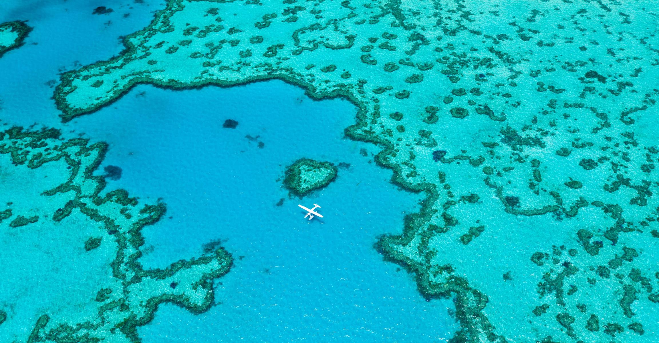Aerial view of Heart Reef, Great Barrier Reef