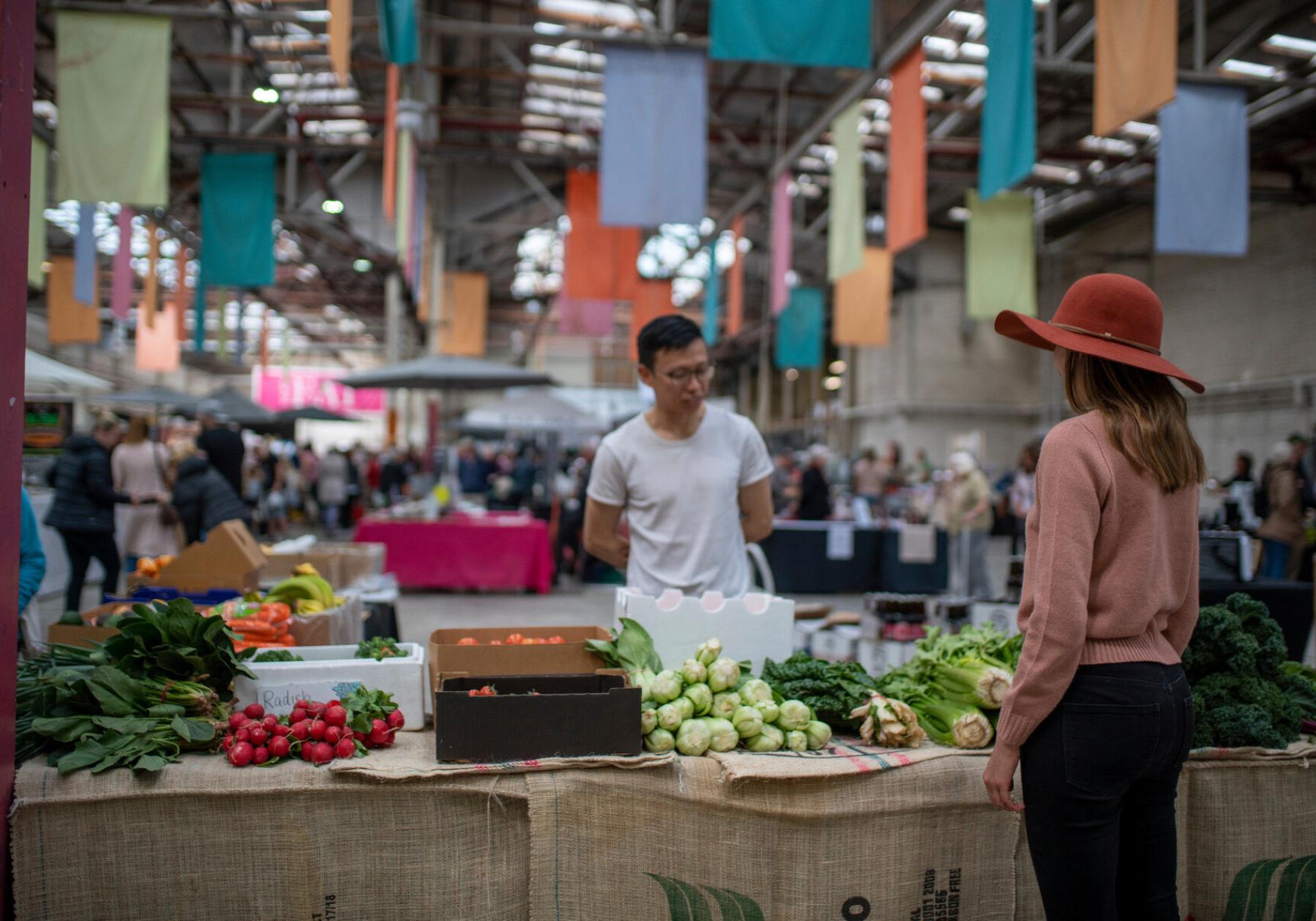 fresh produce at the food markets