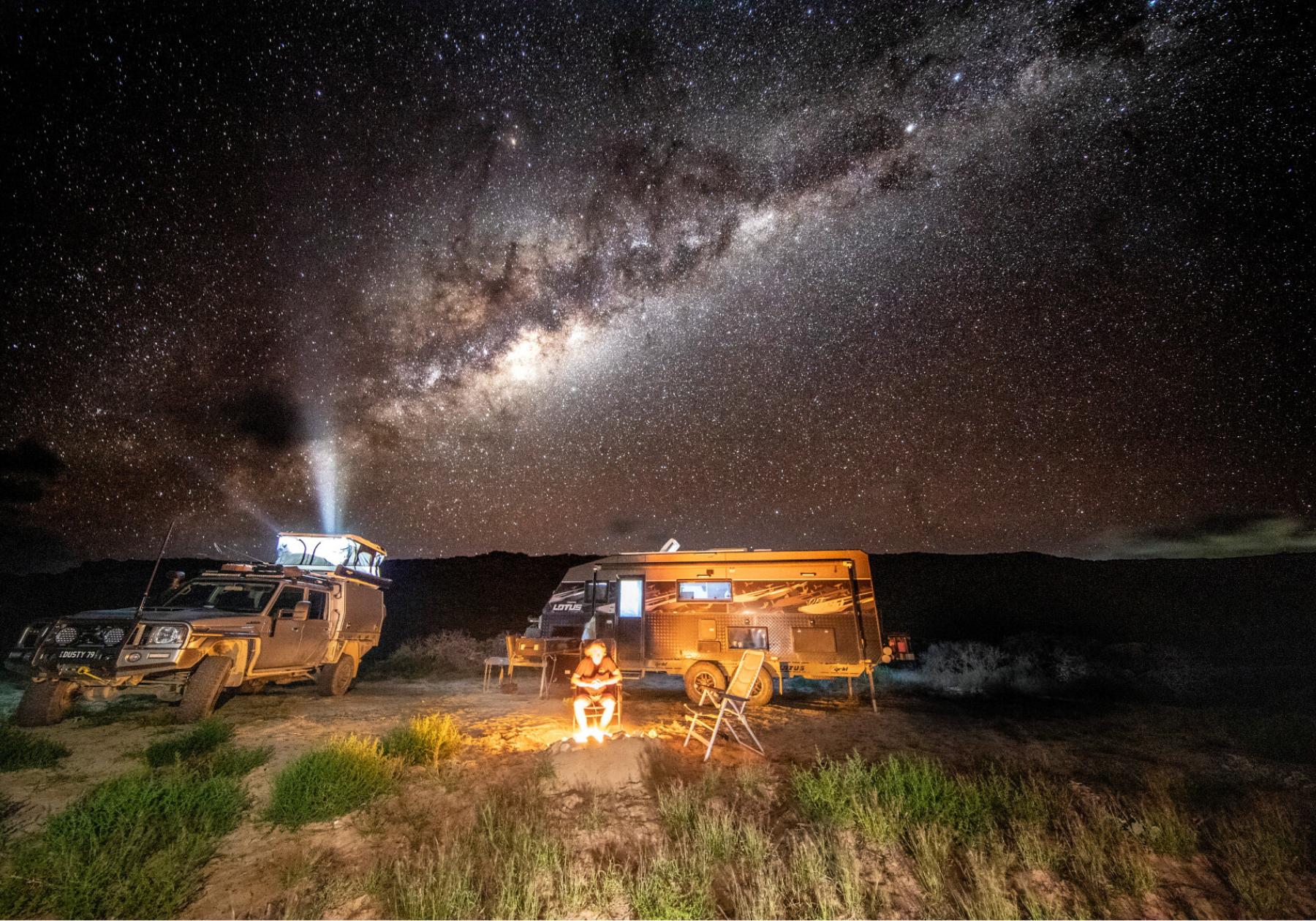 camping under the Milky Way at Quobba Station
