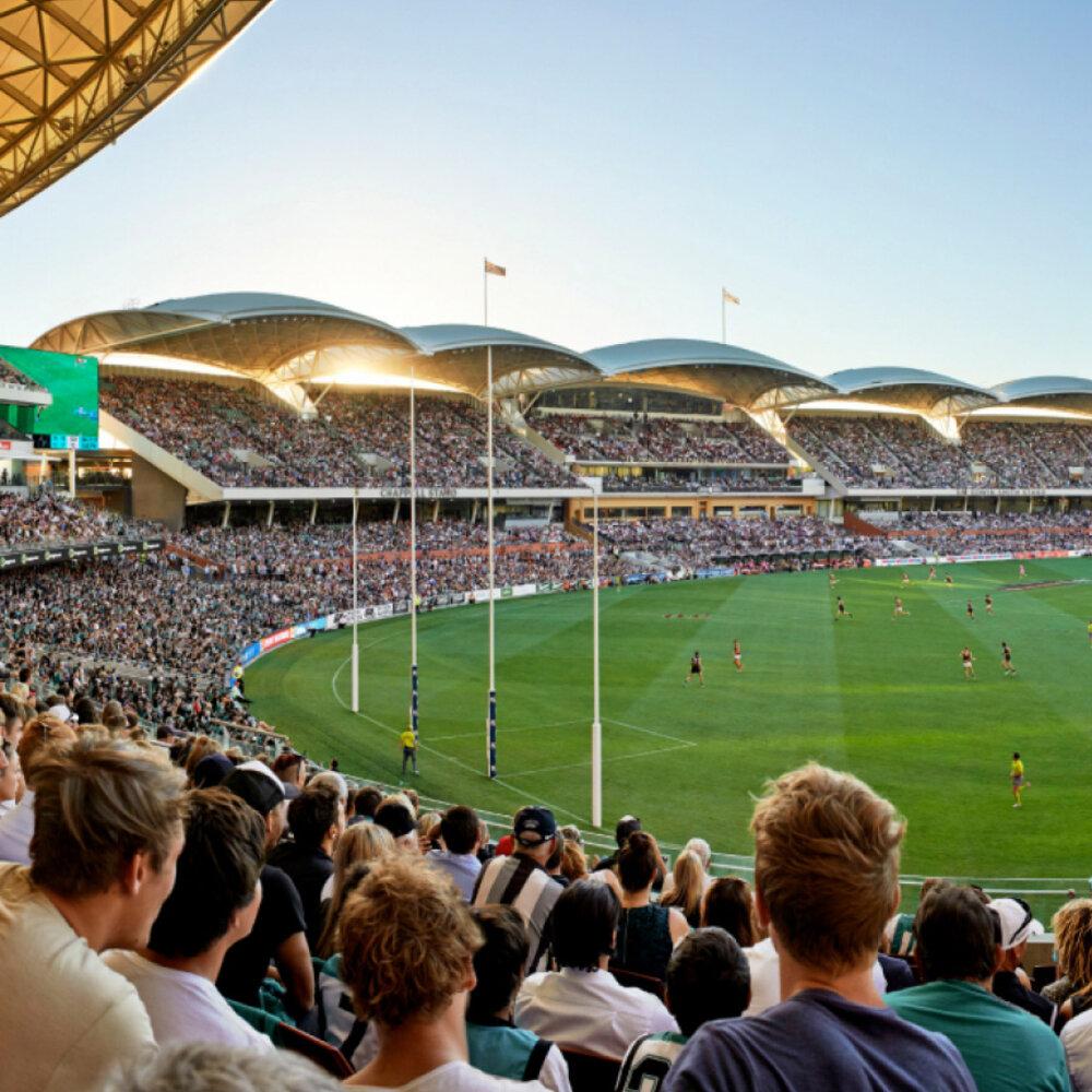 a packed stadium for an AFL game
